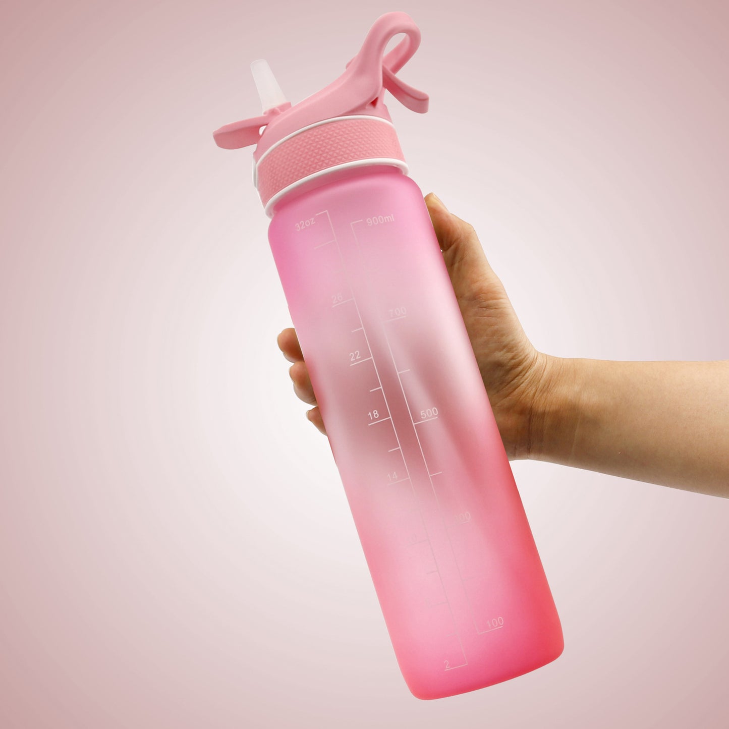 Sports Water Bottle Scrub Bounce Cover Straw