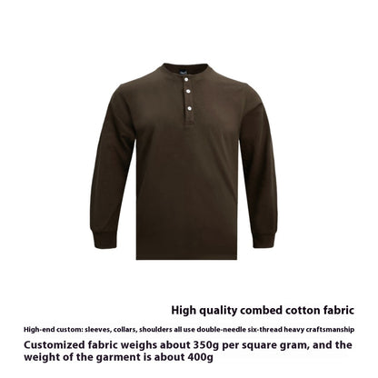 Henley Shirt Slim Cotton T-shirt