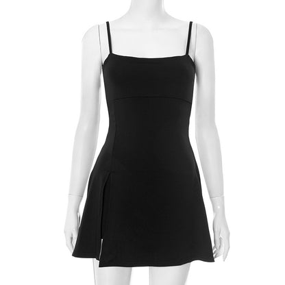 European & American Sexy Split Safety Dress