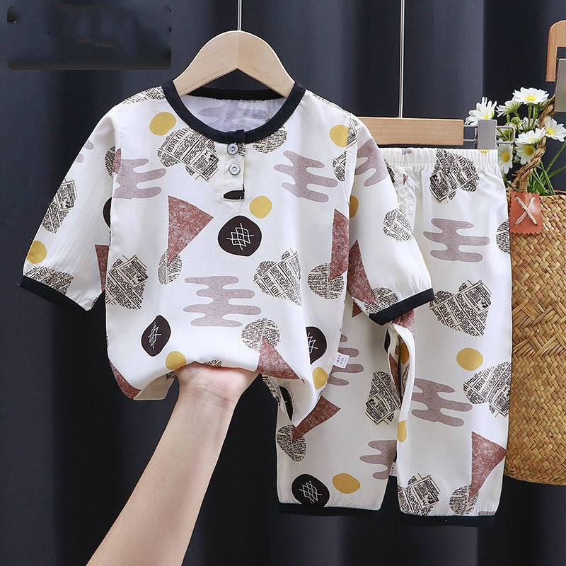 Boy Cotton Silk Air-conditioning Baby Clothes