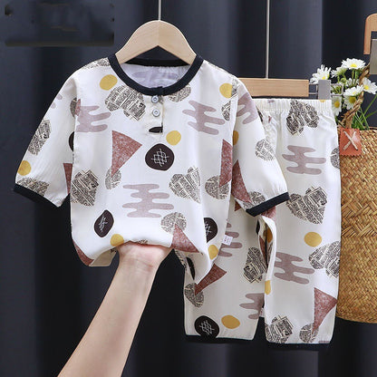 Boy Cotton Silk Air-conditioning Baby Clothes