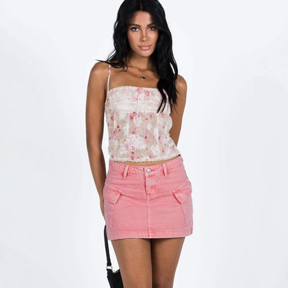 Waist Denim Slim Fit Package Hip Skirt