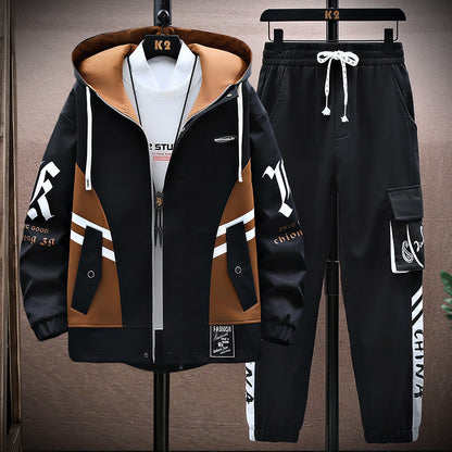 Men's Fall Jacket Trousers Leisure Set