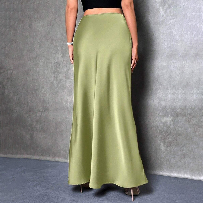 Women's Waist Flared Midi Cocktail Party Wedding Long Skirt