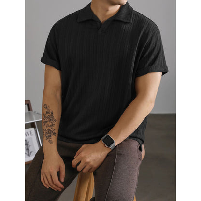 Men's Wheat Woven Texture Slim Fit T-Shirt