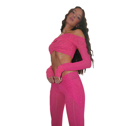 Tops Low Waist Tights Lace Suit