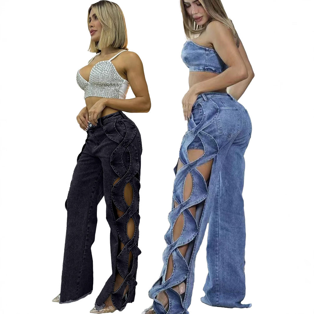 Women Jeans Line Denim