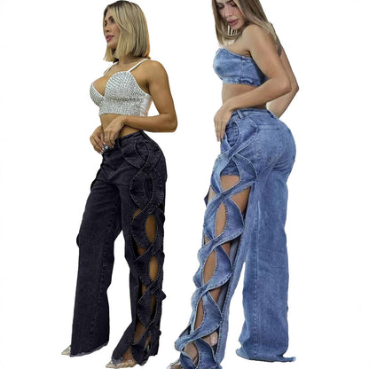 Women Jeans Line Denim