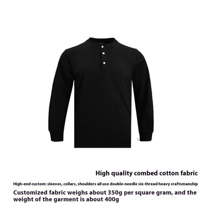 Henley Shirt Slim Cotton T-shirt