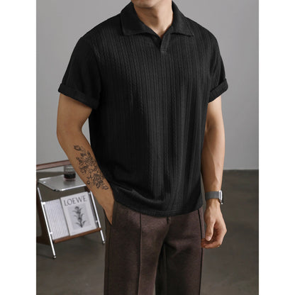 Men's Wheat Woven Texture Slim Fit T-Shirt