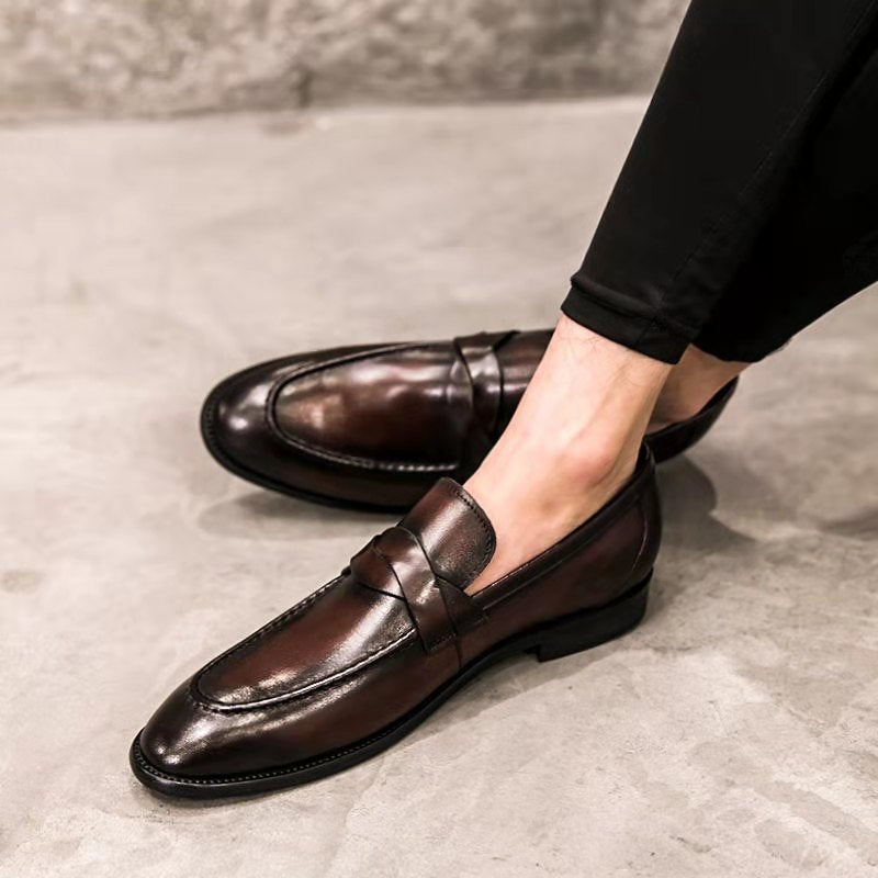Men Slip-on British Leather Shoes