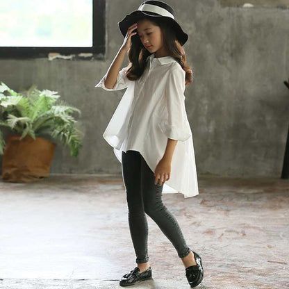 Girls' Big Kids Loose Fashionable Tops Korean Style