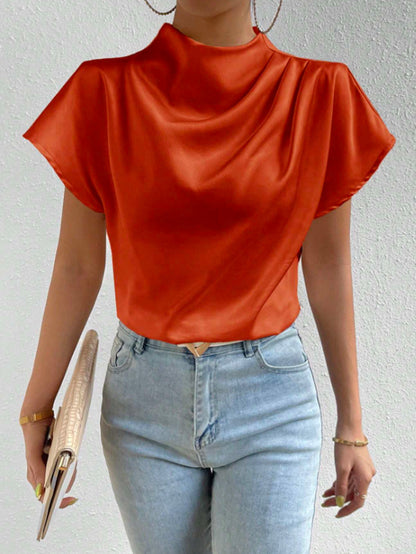 Elegant Folding Loose Women's Tops