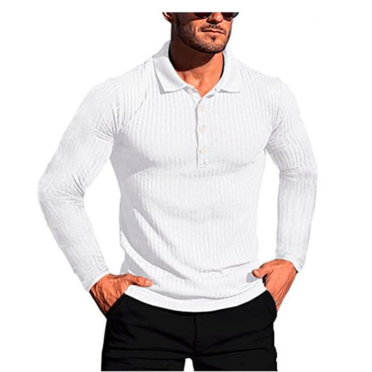 High Elastic Slim Knit Bottoming Men T-Shirt