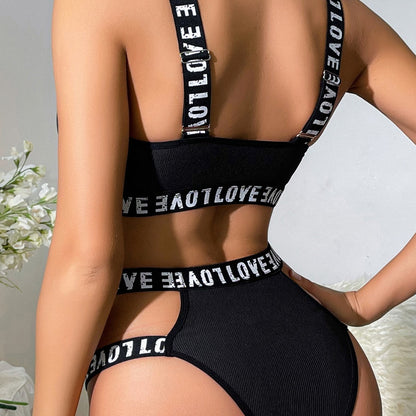 Beautiful New Black Sunken Stripe Underwear