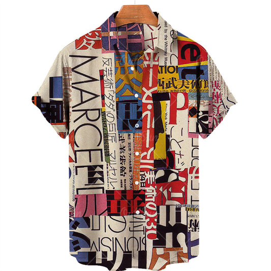 Lapel Hawaiian Shirt Short Sleeve