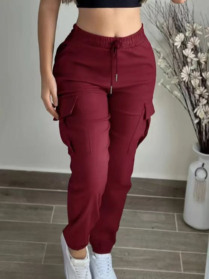 Fashion Drawstring Leisure Cargo Trousers