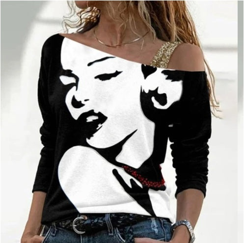 Trendy Diagonal Collar Top