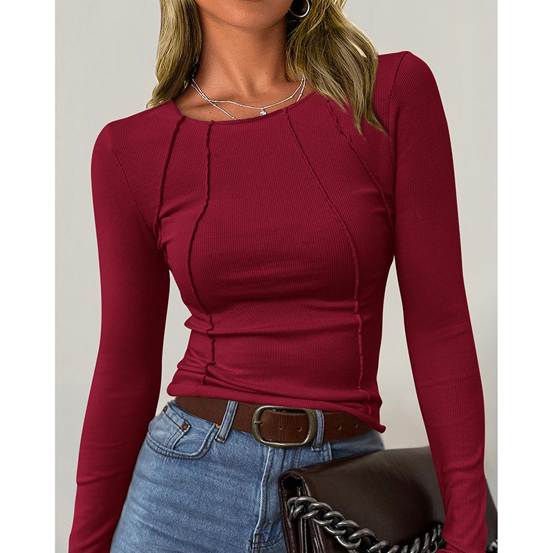 T-Shirts Crewneck Slim Fit Tops Fall Fashion