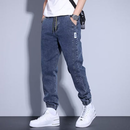 Harem Drawstring Elastic Beam Foot Men's Jeans