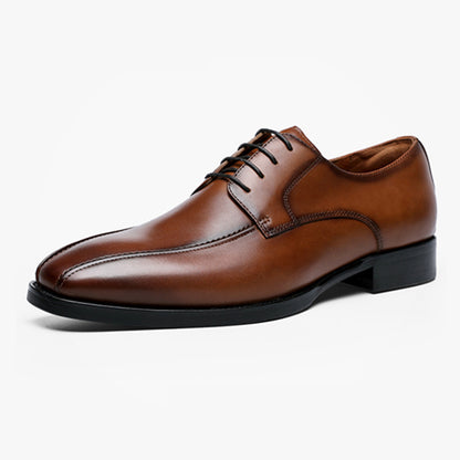 Fashion Brushed Square Toe Laces Leather Shoes