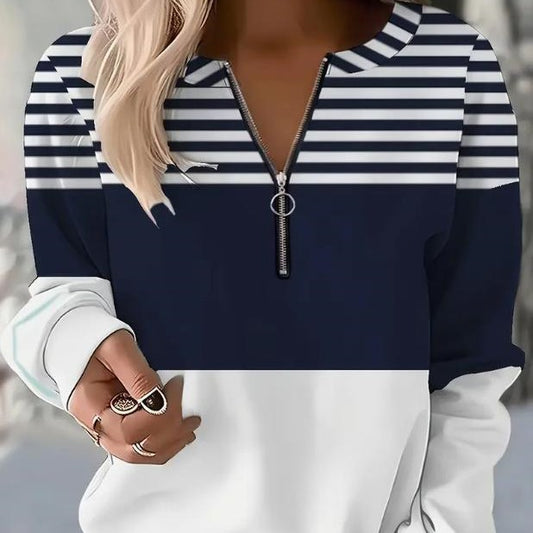 Trendy USA Flag Sweatshirt Half Zipper Sweater