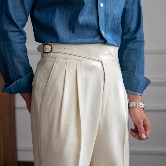 Men's High Waist Straight Pants