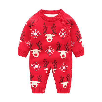 Newborn Baby Clothes Crawling Thickening Out