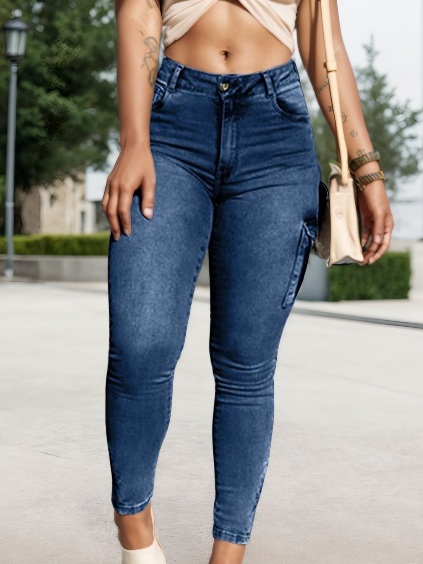 High-stretch Skinny Pencil Pants, Urban Style Jeans
