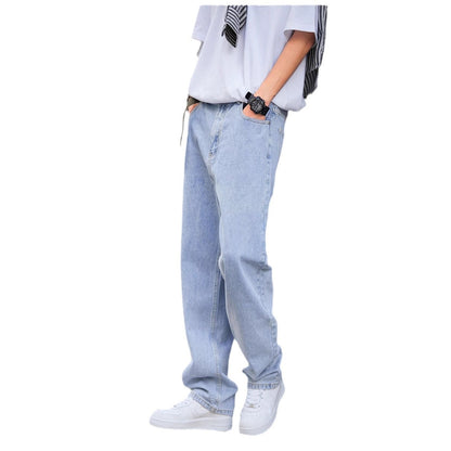 Simple Style Casual All-match Light-colored Jeans