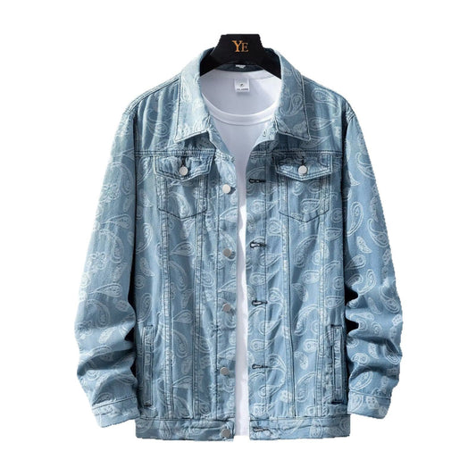 Jacquard Fashion All-matching Trend Men's Coat