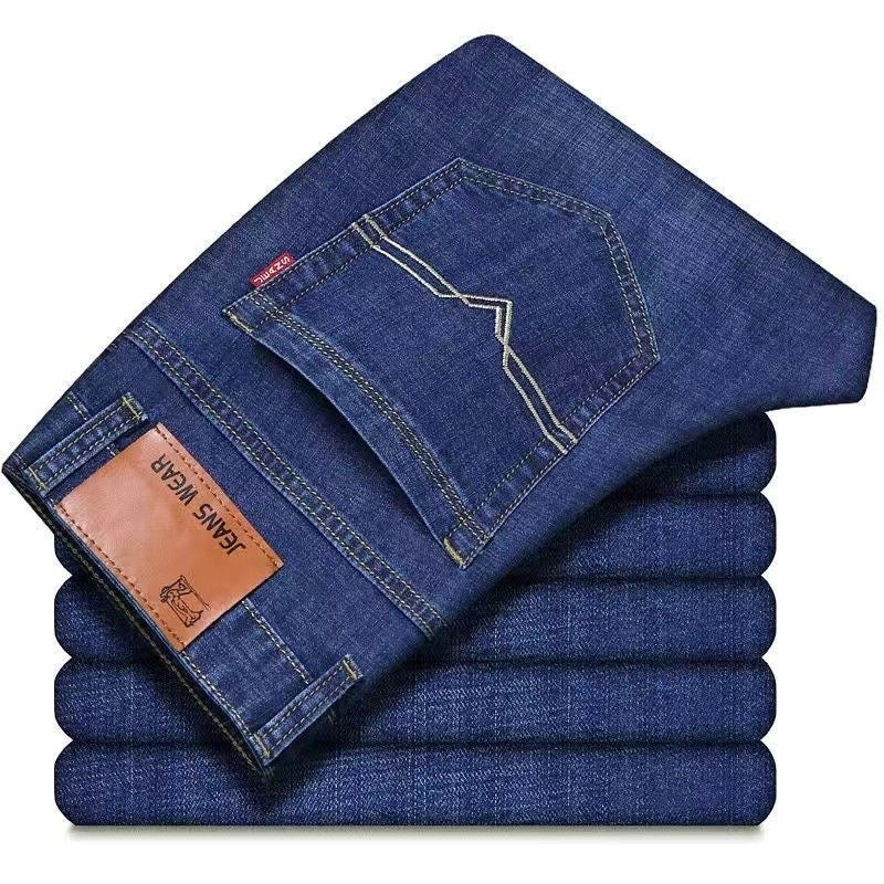 Loose Straight Stretch Long Men's Jeans