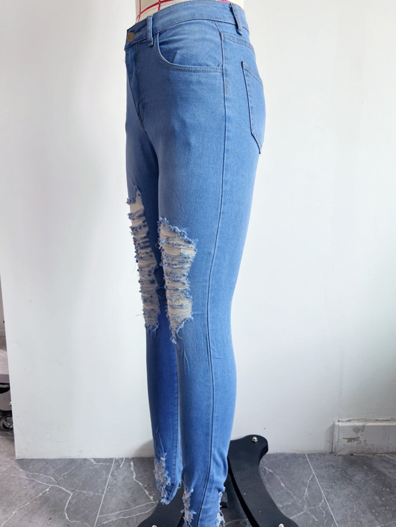 Ripped Denim Skinny Jeans