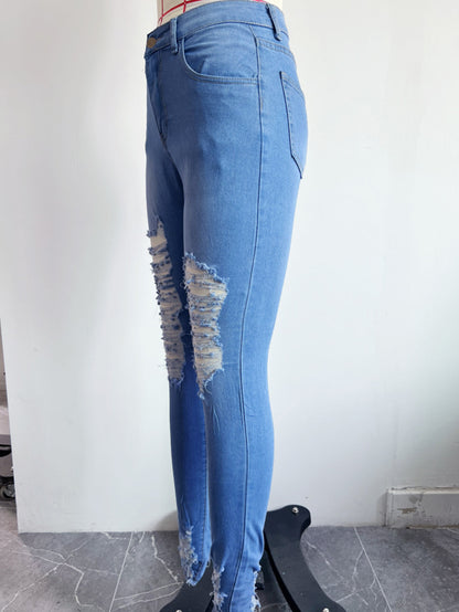 Ripped Denim Skinny Jeans