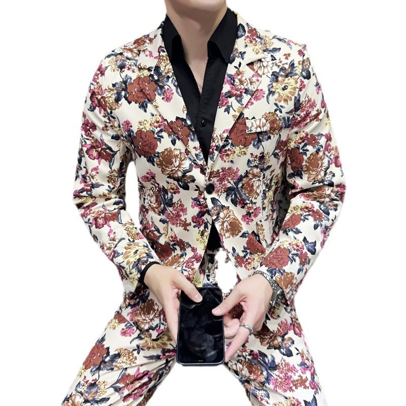 Active Trendy Flower Two-piece Suit