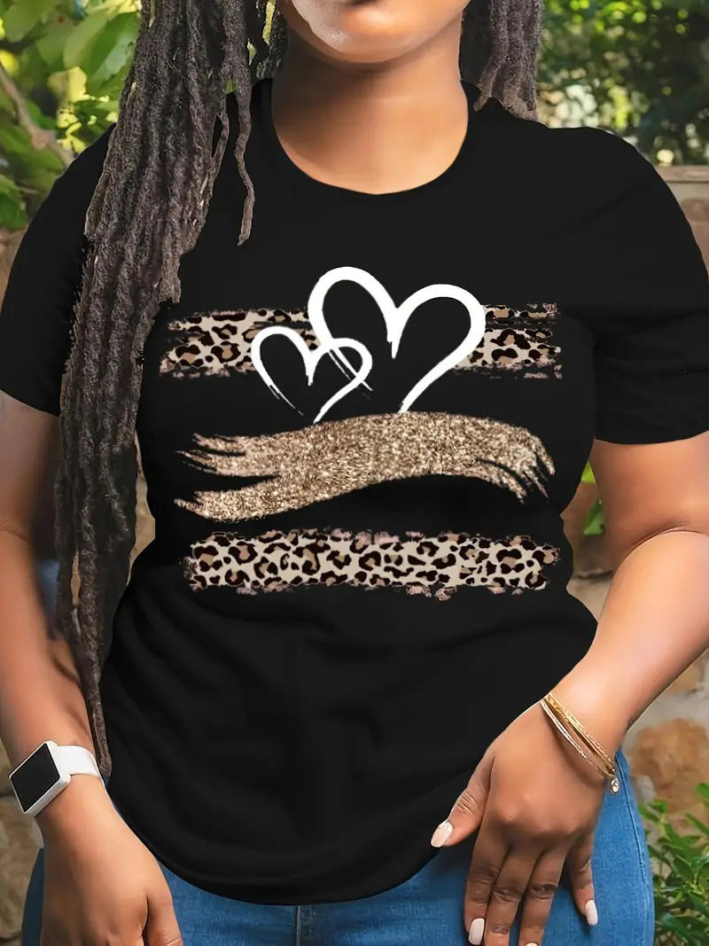 Valentine's Day Love Round Neck Women's T-shirt