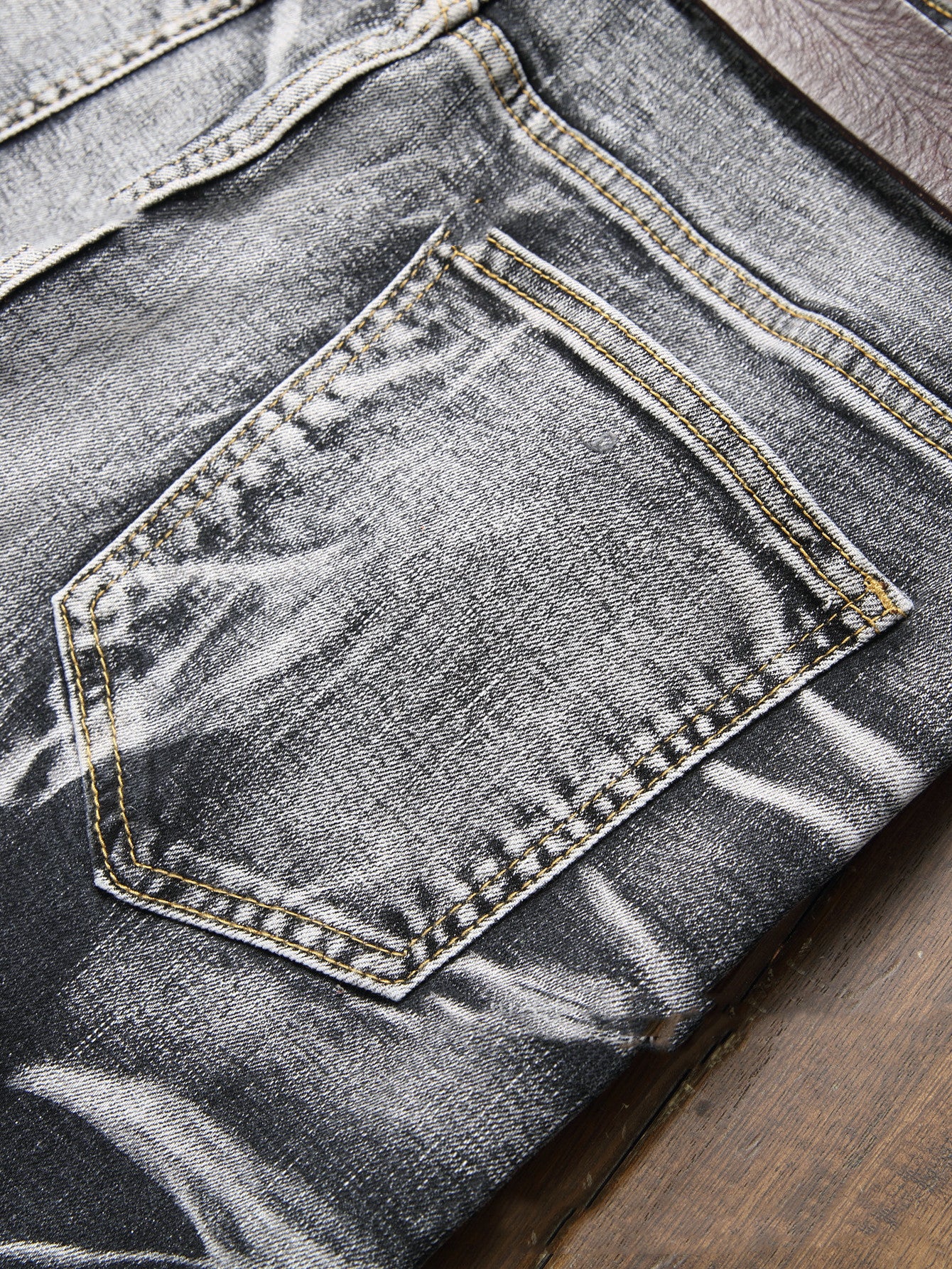 Gray Men' Slim Fit All-match Jeans