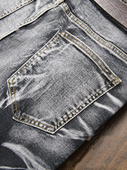 Gray Men' Slim Fit All-match Jeans