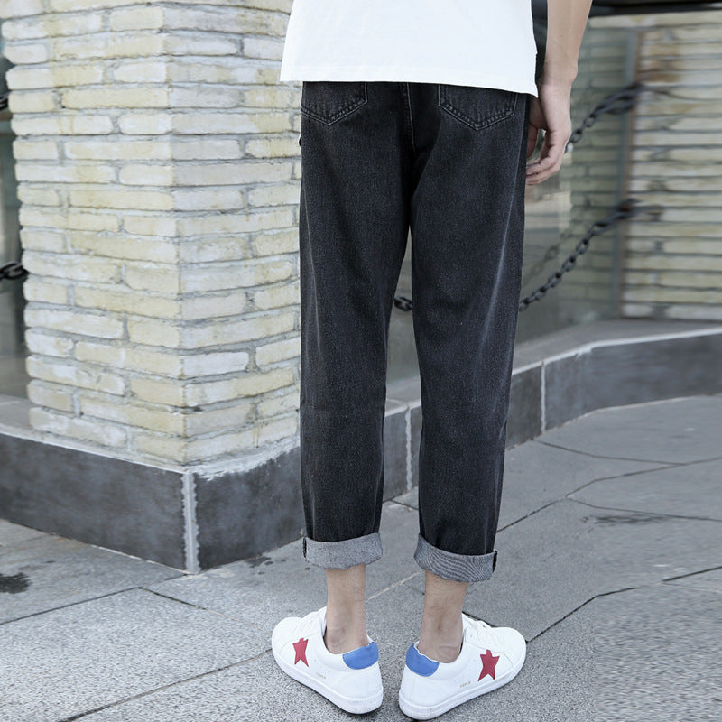 Loose Straight Fashion Brand High-end Small Harem Jeans