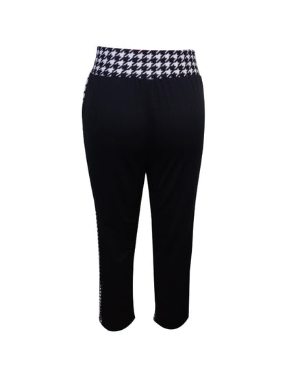 Herringbone Button Fashionable Slimming Pants