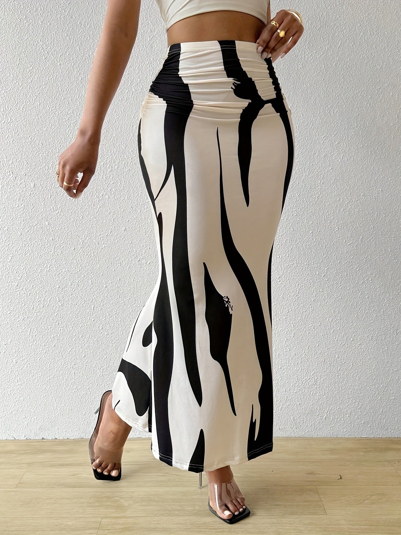 Zebra Pattern Slimming Skirt