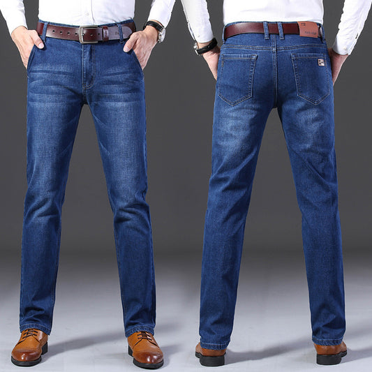 Mid-waist Straight Slim Jeans