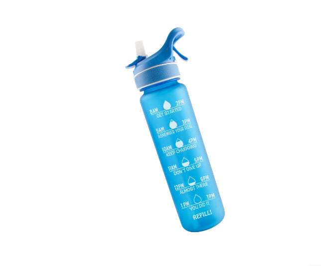 Sports Water Bottle Scrub Bounce Cover Straw