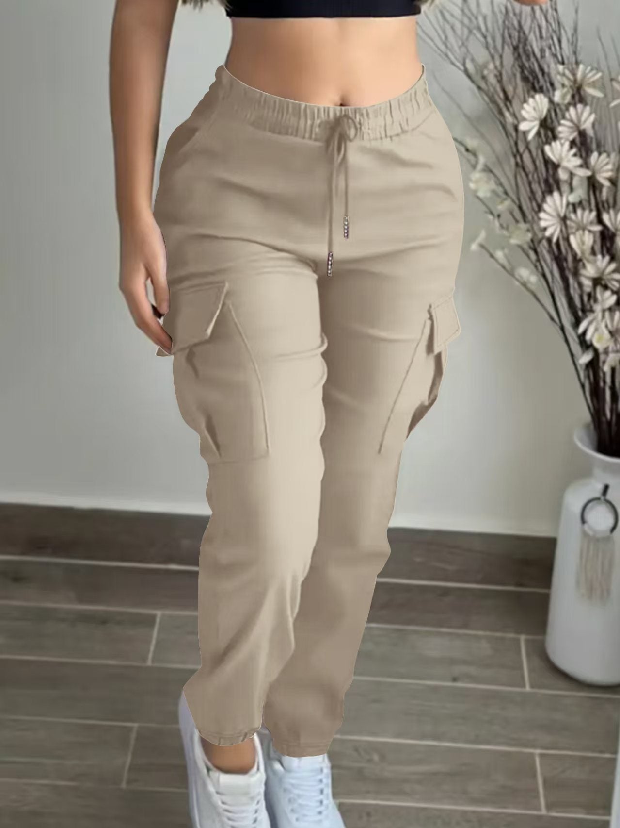 Fashion Drawstring Leisure Cargo Trousers