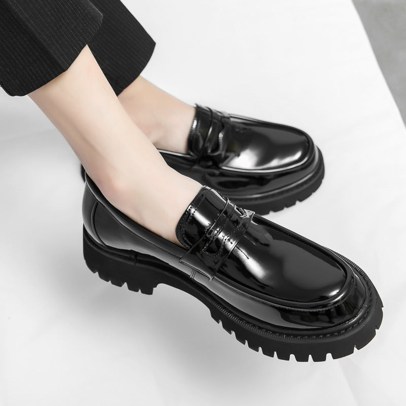 Nice Loafer Height Increasing Shoes Black Fashion