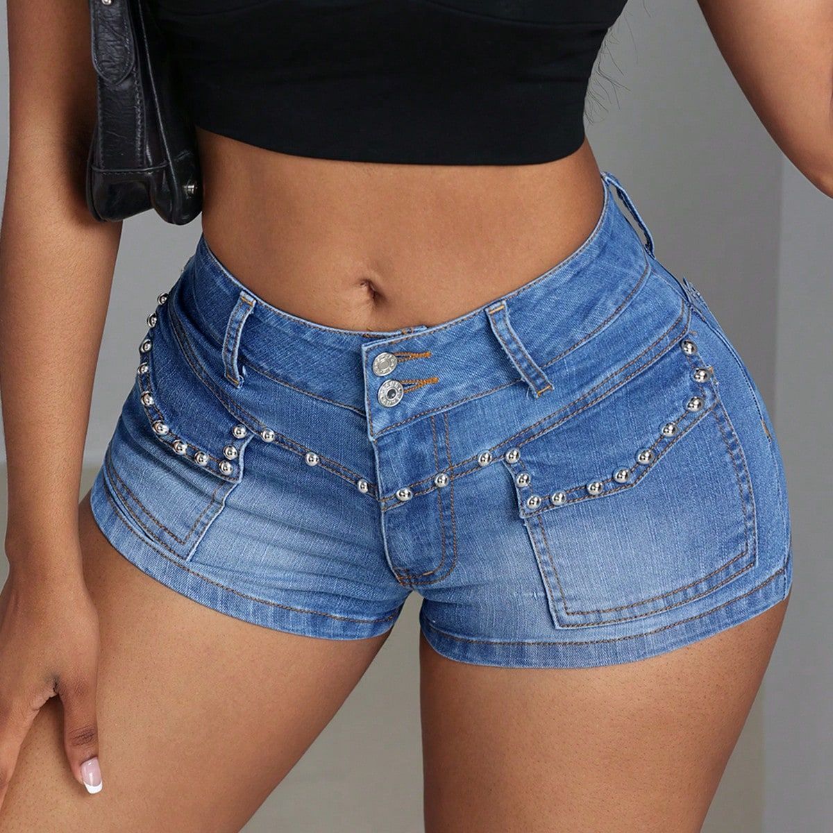 Mid-elastic Denim Women jeans Shorts