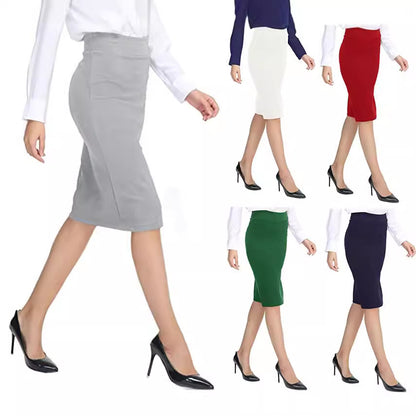 Double-layer Sheath Business A- Line Skirt