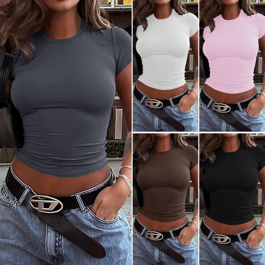 Top Waist Short Slim Fit Midriff-baring T-Shirt