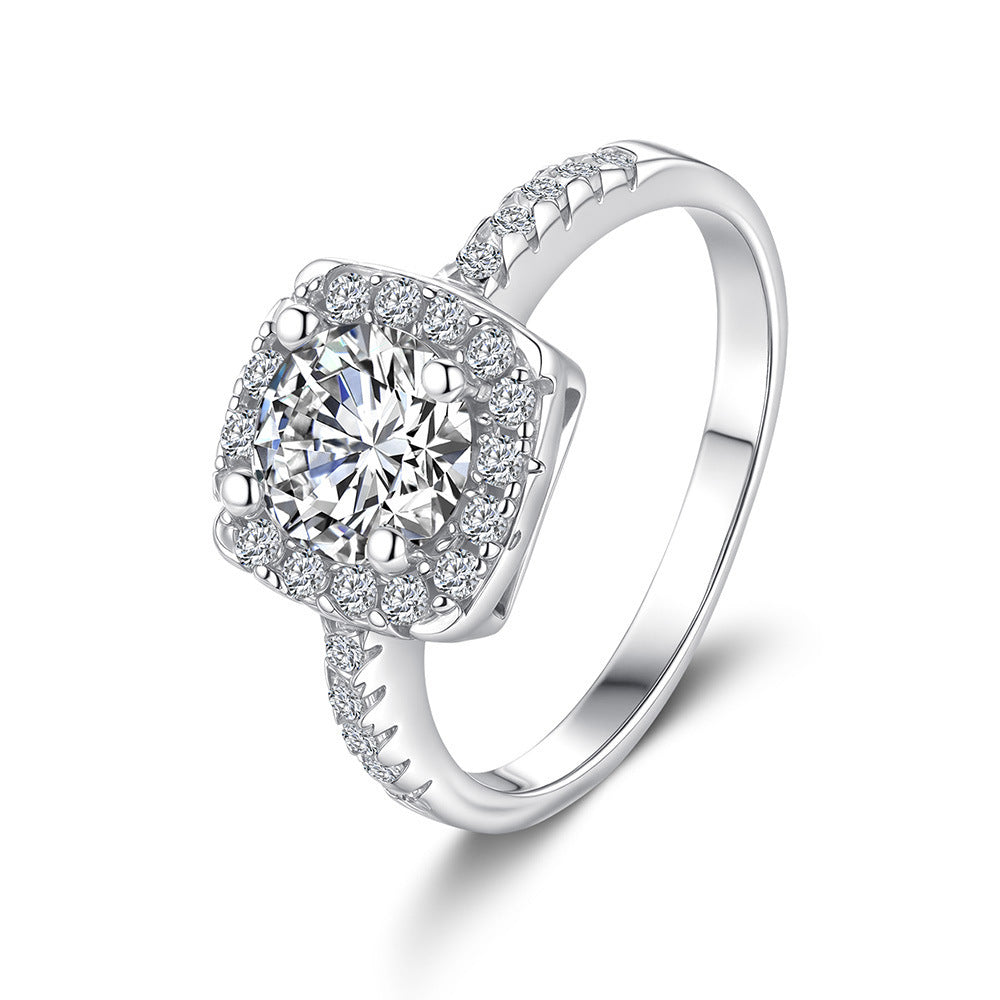 S925 Sterling Silver Plated950 Gold 1 Karat Ring