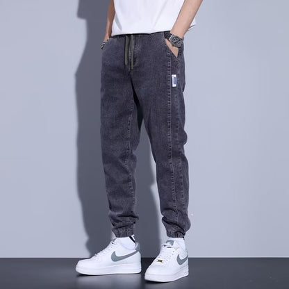 Harem Drawstring Elastic Beam Foot Men's Jeans